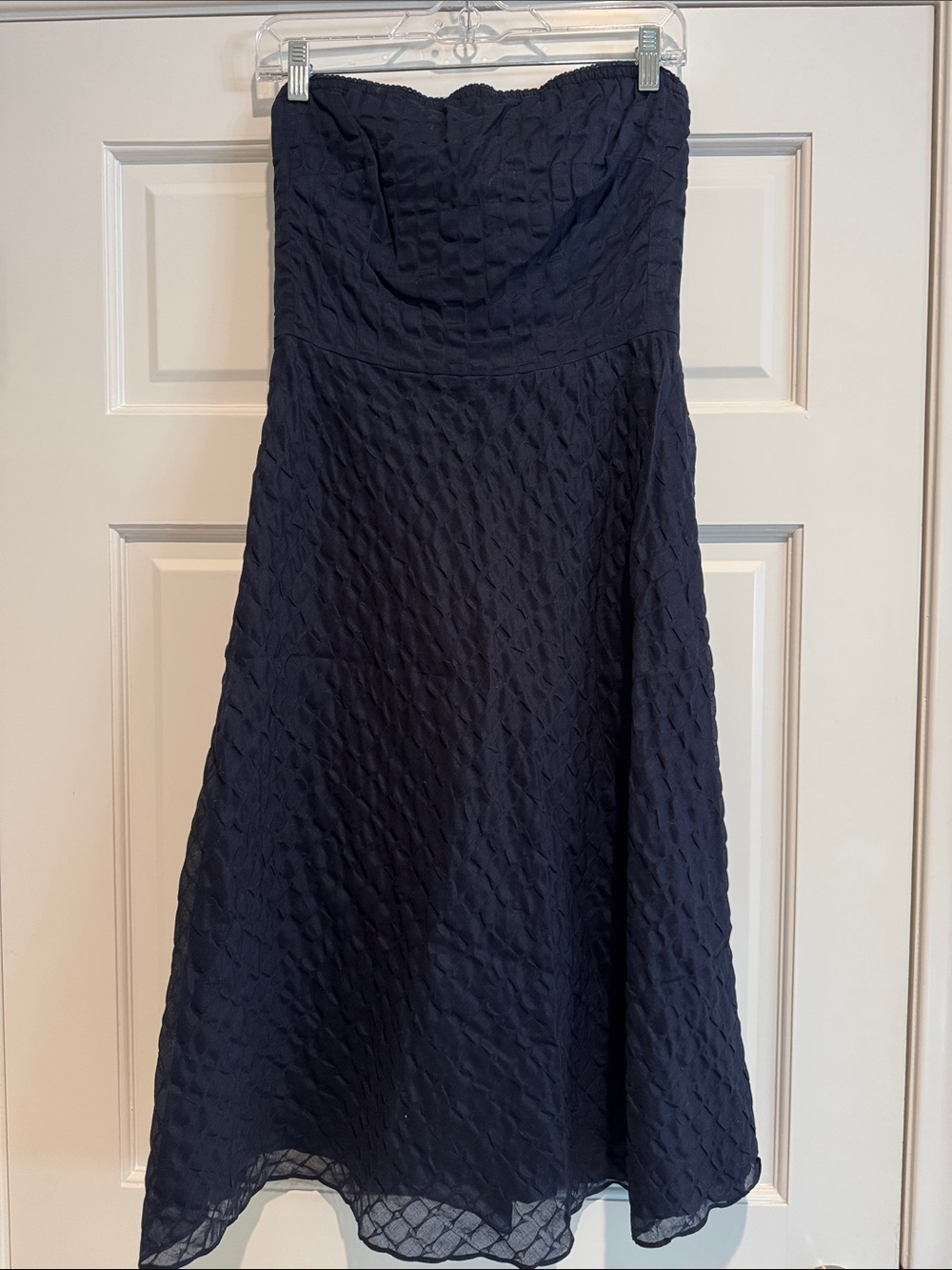 J. Crew Women's Strapless Navy Textured A-Line Dress Size: 8 NWOT